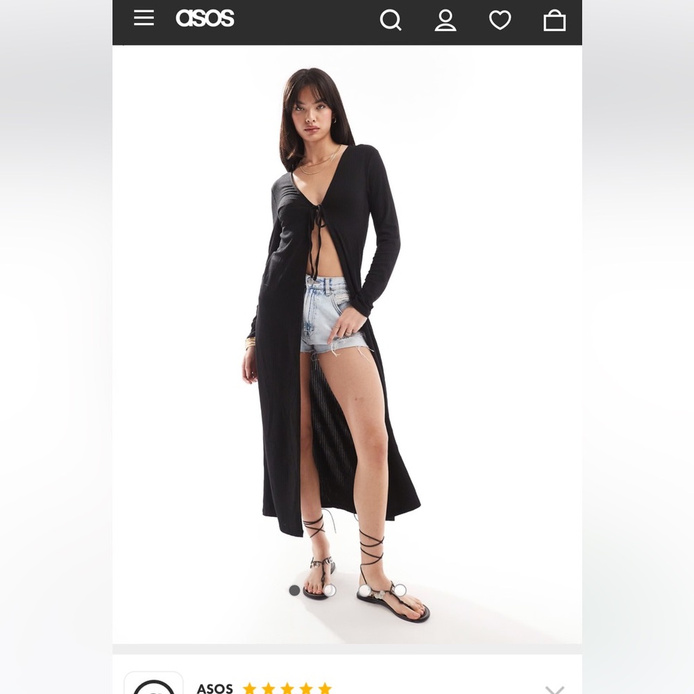 ASOS sold out NWT Pieces tie front maxi cardigan in black